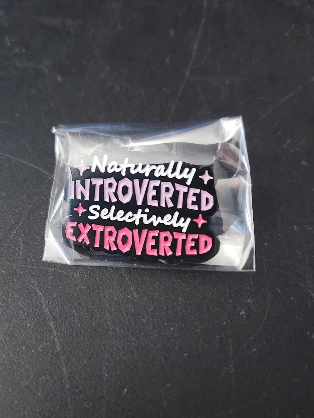 Naturally Introverted Selectively Extroverted Enamel Pin - Pink Gradient